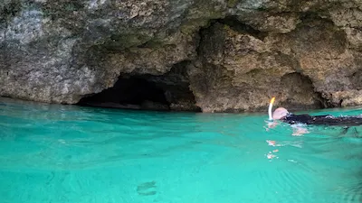Snorkeling into the blue cave