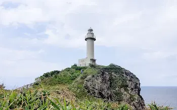 Uganzaki Lighthouse ragged cliff
