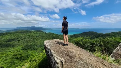 standing at the top of Yorabudake mountain trail