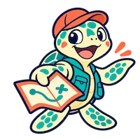 Sea turtle handing out a leaflet
