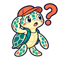 Sea turtle with a question mark